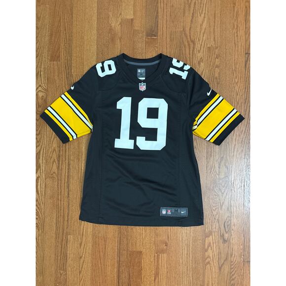 Pittsburg Steelers Nike Smith-Schuster 19 On Field Black Jersey Men's Medium EUC - Picture 1 of 10
